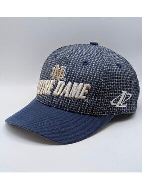 Notre Dame Fighting Irish Logo Athletic Blue Plaid Adjustable Strap Back Hat Cap